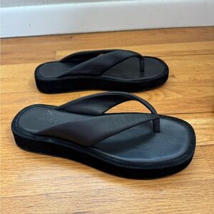 Vince leather and suede flip-flops